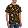 thumbnail image 2 of Bixox Men's Sunflowers Leaves Printed Short Sleeve Skinny Athletic T-Shirt, 2 of 6