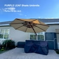 thumbnail image 2 of PURPLE LEAF 13FT Deluxe Round Wood Grain Patio Umbrella, Large Offset Cantilever Umbrella with 360° Rotation, Beige, 2 of 13