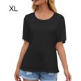thumbnail image 1 of Camiseta de mujer de manga corta con cuello redondo Sexy Hollow Summer Top suelto, negro, XL Advancent AP001234-16, 1 of 7