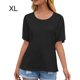 thumbnail image 1 of Camiseta de mujer de manga corta con cuello redondo Sexy Hollow Summer Top suelto, negro, XL Monstrate AP001234-16, 1 of 7