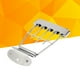 thumbnail image 2 of Cromado Trapecio de 4 cuerdas Cordal Guitarra ajustable Puente Tailpiec con tornillos para Archtop Jazz Bass Guitar 15mm Espaciado, 2 of 5