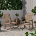 thumbnail image 2 of Noble House Lucas Rustique Chaise à Bascule en Osier (Lot de 2) Brun Clair/multi-Brun, 2 of 2