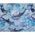 thumbnail image 5 of oneOone Polyester Lycra Light Blue Fabric Whale Sewing Craft Projects Fabric Prints By Yard 56 Inch Wide, 5 of 5