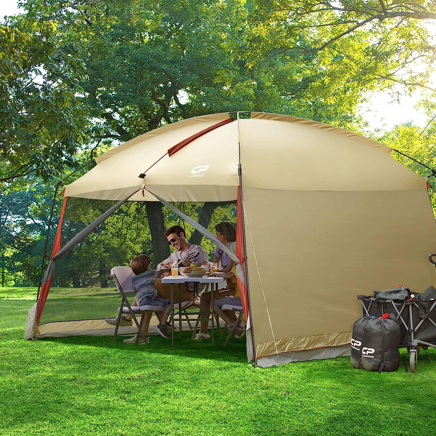 CAMPROS Screen House Room Camping Tent 12 x 10 Ft Canopy Tent Screen Shelter Gazebos Outdoor