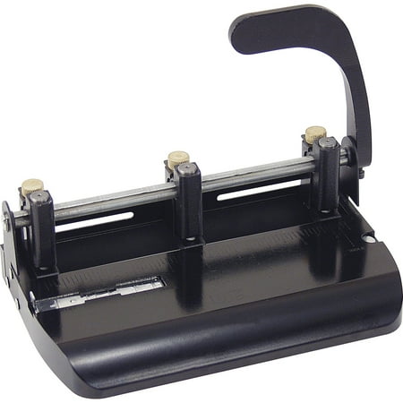 Officemate OIC Heavy Duty Adjustable 2-3 Hole Punch with Lever Handle, Black (90078)