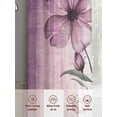 thumbnail image 6 of Sheer Curtains 84 Inches Long 2 Panels, Vintage Country Purple Flowers Rod Pocket Curtain Voile Draperies, Retro Farm Floral on Linen Light Filtering Window Treatment for Living Room Kitchen Bedroom, 6 of 8