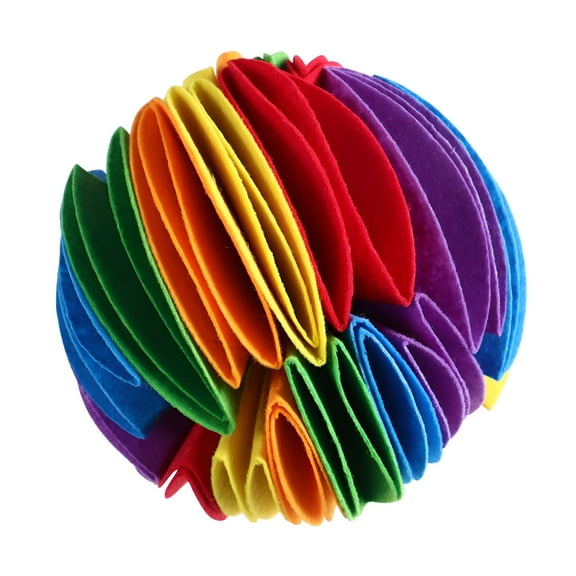 BESTSKY 2026 New Interactive Dog Ball Pet Snuffle Ball Dog Puzzle Toy Colorful Dog Treat Dispenser Toy Felt Ball