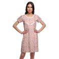 thumbnail image 1 of Moomaya Chemise de Nuit à Manches Courtes Imprimée pour Femmes, Col Rond, en Coton, Vêtement de Nuit, 1 of 5