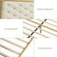 thumbnail image 3 of Full/Queen/King Size Platform Bed Frame, Luxury Upholstered Bed Frame with Velvet Tufted Headboard, Heavy Duty Metal Base/Wood Slat Supports/Springless Bed, Easy Assembly, 3 of 6