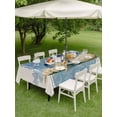 thumbnail image 4 of Outdoor Tablecloth with Umbrella Hole for Patio/Picnic/Party/Camping, Blue Coastal Starfish Waterproof Table Cloth Rectangle Table Cover Washable, Vintage Beige Nautical Coral Summer (54"x 80"), 4 of 8