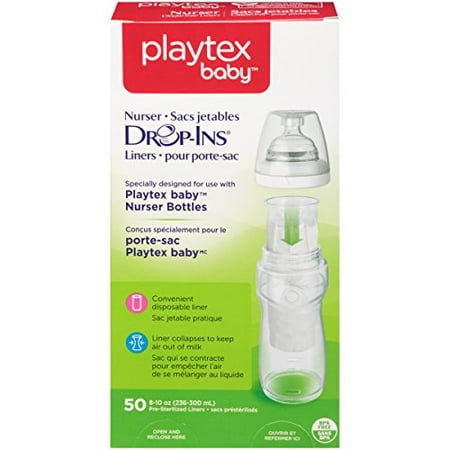 Playtex Nurser System Drop Ins Bottle Liners, Soft, 50 ct, 8