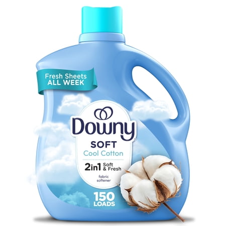 Downy Liquid Fabric Softener, Cool Cotton Scent, 111 fl oz, 150 Loads