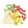 thumbnail image 4 of 100Pcs Disposable Salad Vegetable Sticks Cupcake Fruit Fork Salad Sandwich Toothpicks Bamboo Picks Fruit Sticks Handmade Toothpicks Food Fruit Cocktail Decor 05, 4 of 8