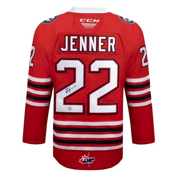Boone Jenner Autographed Oshawa CHL Red Replica Hockey Jersey