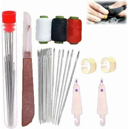 Newbeew Sewing Kit, 37PCS Sewing Tool Set Needles Thread Hand Repair Tools, Portable DIY Hand Made Craft Set, Multi-Purpose Needle and Thread Kit