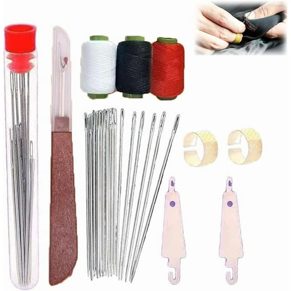 Newbeew Sewing Kit, 37PCS Sewing Tool Set Needles Thread Hand Repair Tools, Portable DIY Hand Made Craft Set, Multi-Purpose Needle and Thread Kit