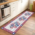 thumbnail image 2 of 4th of July 2'x6' Runner Rugs for Hallway Kitchen Bedside Non Slip, Red Blue Patriotic Flowers Star Stripes Wooden Entryway Rug Runners with Rubber Backing, Long Carpet Runner for Laundry Room, 2 of 8