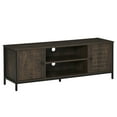 thumbnail image 2 of HOMCOM 60" TV Entertainment Center Cabinet w/ Shelves & Cable Holes, Dark Walnut, 2 of 9