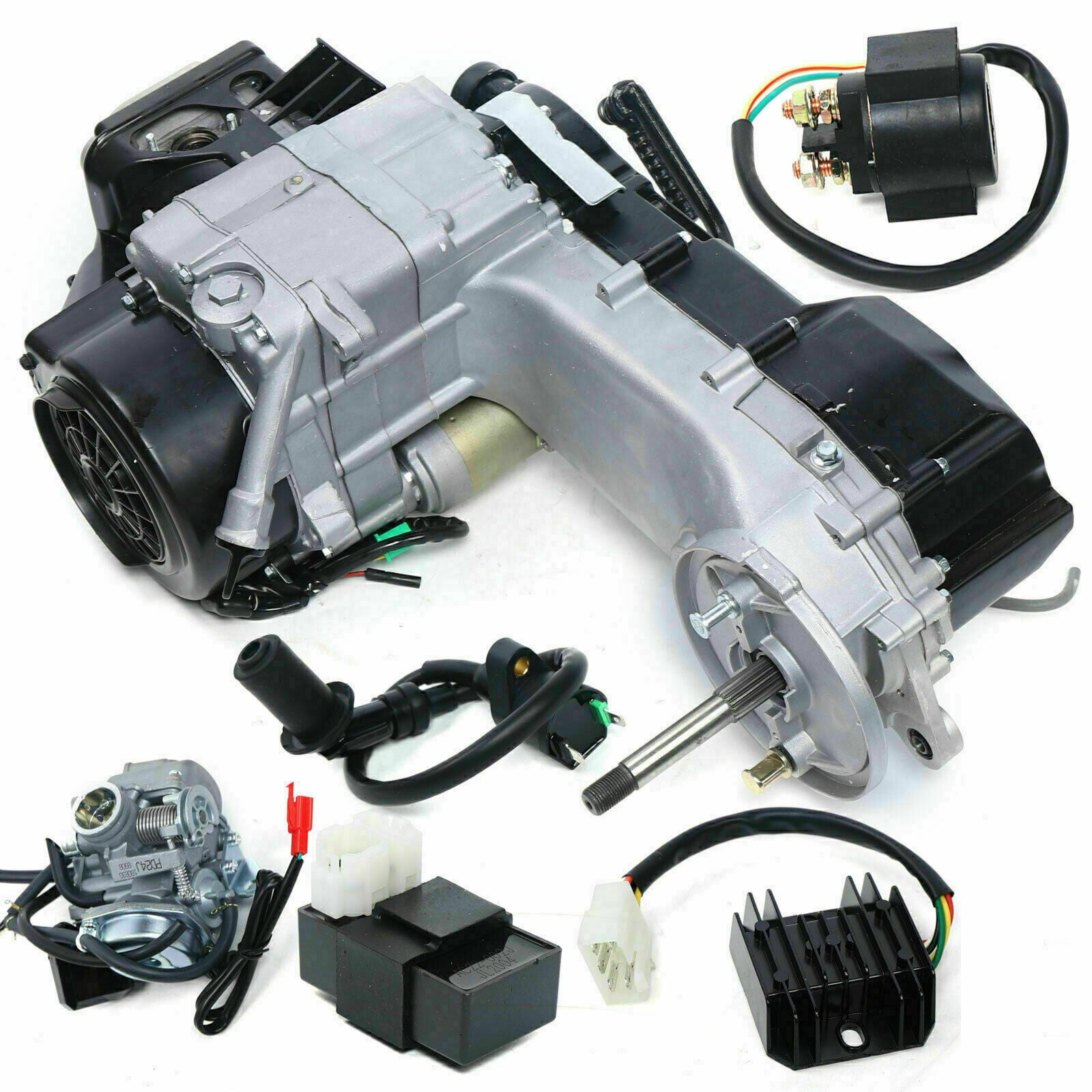 SHZICMY Complete Engine 4-Stroke 150CC GY6 Scooter ATV Go-Kart Motor CVT 11" Long Case