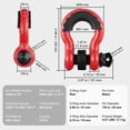 thumbnail image 4 of KFFKFF Red D-Ring Shackle Set, 2-Pack, 3/4 Inch, 7/8 Inch Pin, 62832 lbs Capacity, Includes Isolators & Washers, Suitable for Off-Road Vehicles, 4 of 9