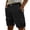 Black, variant on Mens Cargo Shorts Elastic Waist Linen Shorts Relaxed Fit Casual Summer Hiking Shorts with Multi Pockets