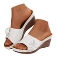 thumbnail image 1 of DXOUPM Sandals Womens Open Toe Floral Decorative Casual Wedge Sandals Slip on Ladies Shoes, 1 of 4