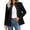 Black 23, variant on Karymi Rain Jacket Solid Long Sleeve Collar Double Breasted Gold Button Blazer Jacket, Open Front Suit Coat with Flap Side Pockets Rain Coats for Women