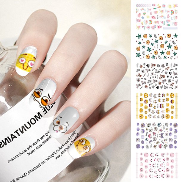 Pegatinas De Uñas 6 uds. De pegatinas para decoración de uñas, pegatinas autoadhesivas de unicornio para uñas, suministros para manicura y uñas Sywqhk Libre de BPA