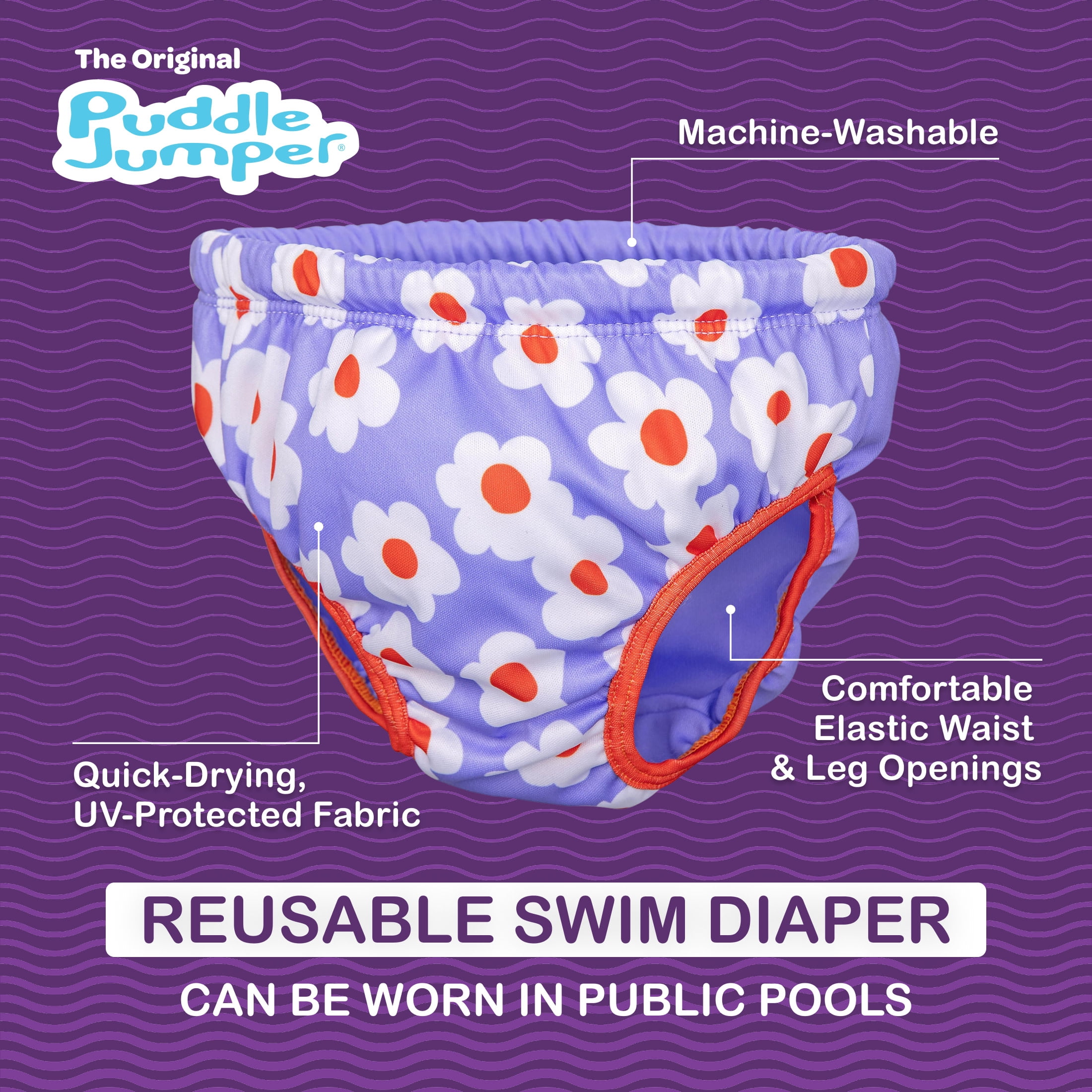 Puddle Jumper AquaStar Fabric Toddler Swim Training Diaper