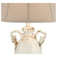 thumbnail image 3 of Regency Hill Isabella Country Cottage Table Lamp 27" Tall Crackle Ivory Ceramic Milk with Table Top Dimmer Beige Bell Shade for Bedroom Living Room, 3 of 5