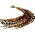 thumbnail image 2 of 21 Natural Color Hair Feathers - 9&acirc;- 14&acirc; Long - Feathers for Hair Extension - DIY Kit - Eye-Catching Design - 20 Micro-link Bead, 2 of 7