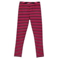 thumbnail image 6 of HDE Girl's Leggings Holiday Stretchy Full Ankle Length Striped Tights Pink and Black Stripes - S, 6 of 6