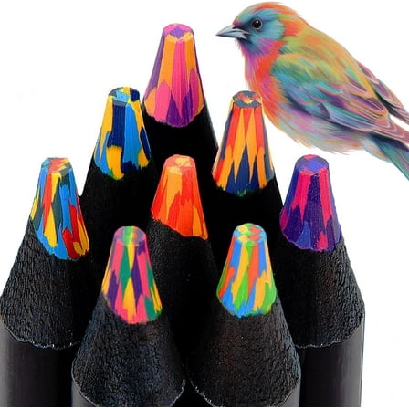 LQQBOX 12-Color Rainbow Pencils Set- Classroom Must Haves & Back to School Supplies Multicolored Drawing Pencils for Adults & Artists, Professional Art Supplies for Coloring Books