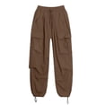 thumbnail image 6 of LAJPXKHY Cargo Pants for Women Joggers Workout Baggy Drawstring High Elastic Waisted Wide Leg Running Hiking Trousers with Pockets, 6 of 6