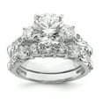 thumbnail image 1 of Bague de Mariage 2 Pcs en Argent Sterling 925 Plaquée Rhodium avec Zircon Cubique, 1 of 2