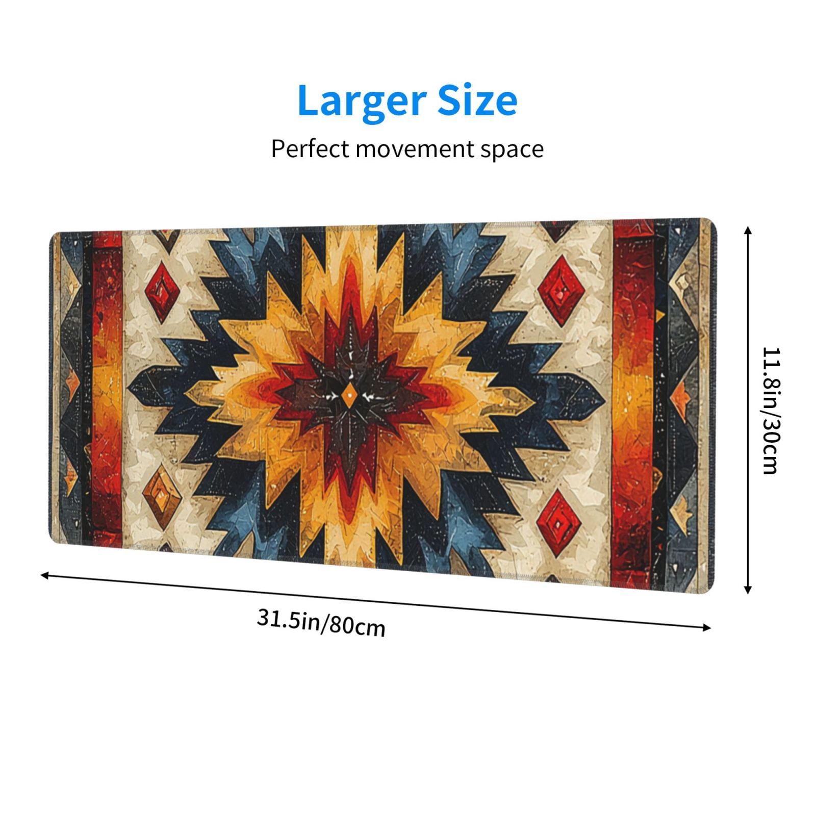 Native Southwest Tribal Patterns Art Mouse Pad Extended Large Gaming Mousepad Non-Slip Rubber Big Keyboard Desk Mat 31.5 X 11.8 Inch