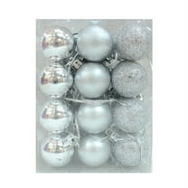 24PCS Christmas Balls Silver Shatterproof Christmas Tree Ball Ornaments Decorations for Xmas Trees Wedding Party Home Decor