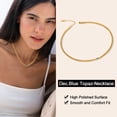 thumbnail image 2 of Silvora Cuban Link Chain for Women Choker Necklace Dainty Gold Plated December Birthstone Blue Topaz Crystal Gemstone Jewelry Birthday Gifts for Mom Mothers Day, 2 of 7