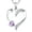 02-amethyst-Feb, variant on Leander Heart Necklace 925 Sterling Silver Love Heart Pendant Birthstone Jewelry for Women