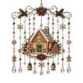 thumbnail image 2 of Clearance! Christmas Wind Chime Gingerbread House Hanging Decoration with Crystal Pendants Bells for Holiday Indoor Outdoor Porch Garden Yard Home Party Xmas Seasonal Decor Ornament, 2 of 6
