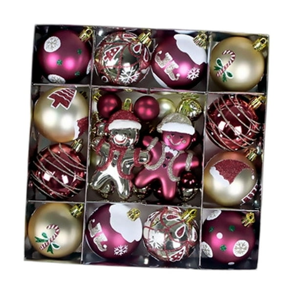 44 bolas navideñas surtidas para fiestas, compromisos, cumpleaños y festivales. Hombre de jengibre