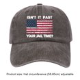 thumbnail image 2 of Isn t It Past Your Jail Time Gorra de béisbol con bandera estadounidense para hombres y mujeres (café), 2 of 8