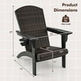 thumbnail image 3 of Costway Patio Adirondack Chair with Rattan Padded Seat Wide Armrests & Hidden Cupholder Black, 3 of 9