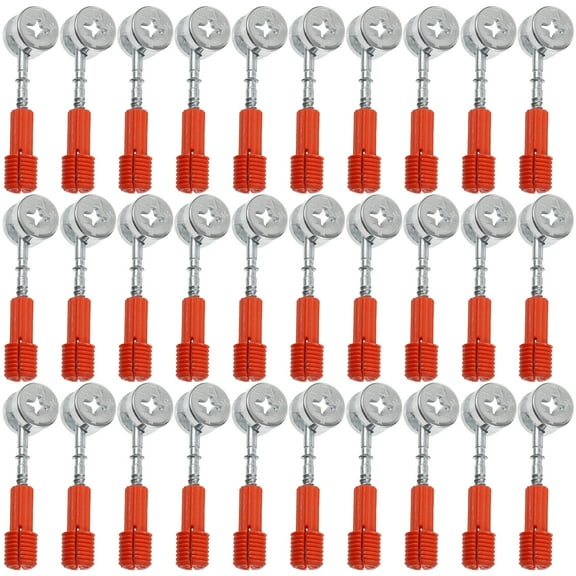 30 Sets Three-in-one Connector Furniture Bolts Cabinet Connectors Cam Lock Fitting Iron Dowel