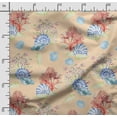 thumbnail image 2 of Soimoi Sea Shell Print, Silk Fabric, Decor Sewing Fabric by The Yard 42 Inch Wide,Decorative Fabric for Shirts Suits Ties, Tawny Brown, 2 of 5