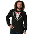 thumbnail image 3 of Classic Fake Printed Tuxedo Costume Men's Big & Tall Long Sleeve Graphic Tee Brisco Brands 2X, 3 of 5