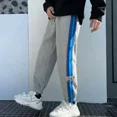 thumbnail image 3 of Pantalones de chándal de pierna ancha para hombre, pantalones de chándal rectos a rayas para hombre, pantalones de chándal Y2k Harajuku, pantalones de chándal elásticos de estilo coreano, 3 of 5