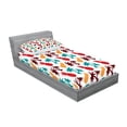 thumbnail image 2 of Ambesonne Tropical Fitted Sheet & Pillow Sham Set, Palm Trees Island, Twin, Multicolor, 2 of 2