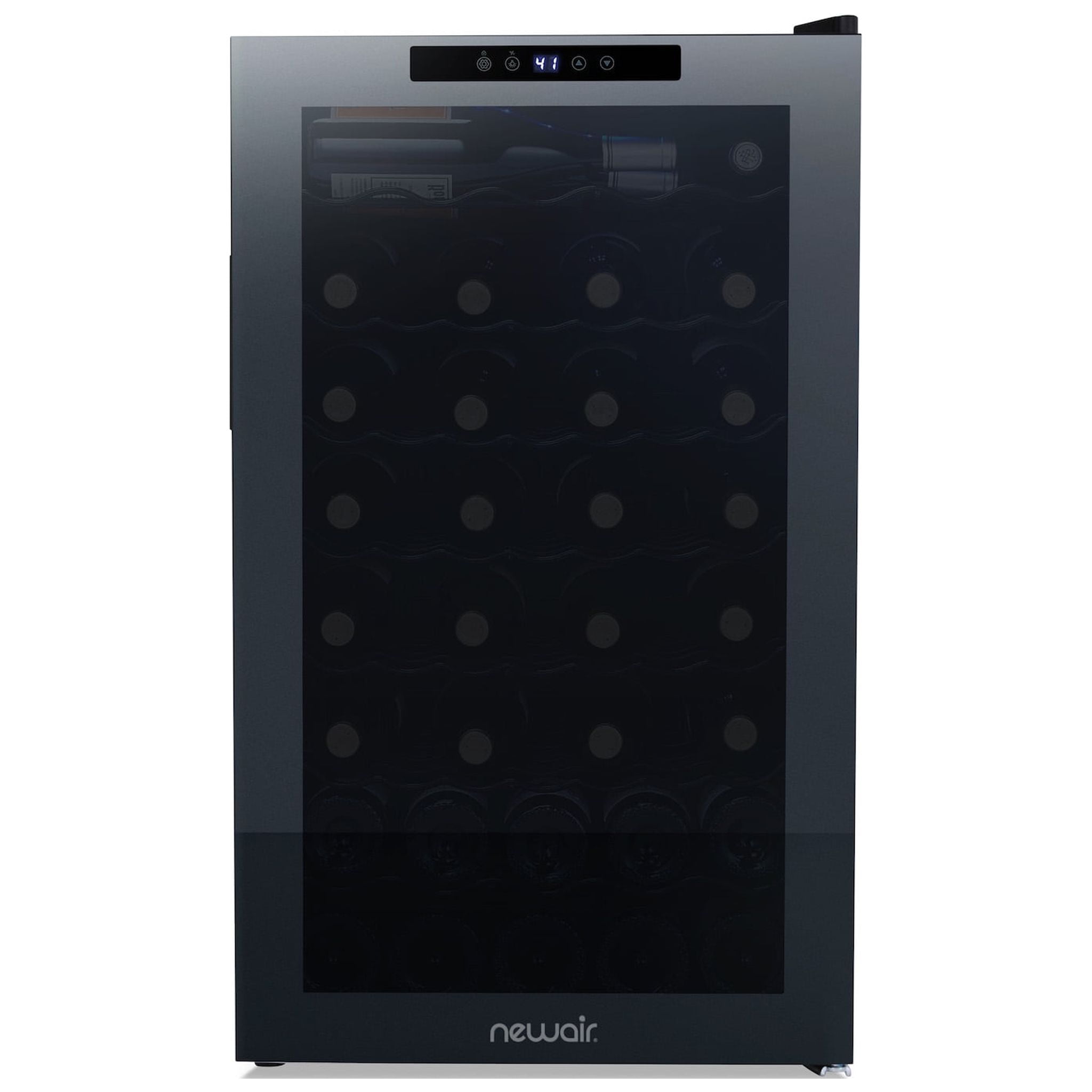 Newair® Shadowᵀᴹ Series Wine Cooler Refrigerator 51 Bottle, Freestanding Mirrored Wine Fridge with Double-Layer Tempered Glass Door & Compressor Cooling for Reds, Whites, and Sparkling Wine