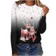 thumbnail image 2 of Puntoco - Camiseta de manga larga con cuello redondo y estampado de ciervos en 3D para mujer Puntoco Puntoco-5452, 2 of 5
